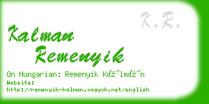 kalman remenyik business card